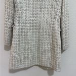 Tahari ASL White Black Tweed Boucle Pearl Trim Fringe Jacket Coat Size 2 Photo 7