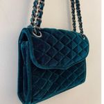 Rebecca Minkoff  Crossbody Purse Bag Teal Green Velvet Chain Quilted Affair Pine Photo 2