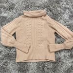 Rachel Parcell Pink Smoke Cable and Bobble Turtleneck Medium M Photo 1