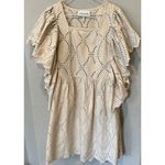 MUNTHE Hico Eyelet Ruffle Sleeve Cotton Shift Dress (10/US, 42/EU) White Photo 10