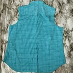 Lands' End Blue Plaid Button Down Sleeveless Lightweight Airy Crunchy Hiking Size 18 Photo 6