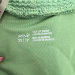 Aerie Size XS Bikini Bottoms High Cut Cheeky Women’s Swimwear Jaquard Green Swim Photo 8