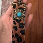 Free People  Leopard Print Keychain with Turquoise Accent Photo 2