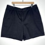 Ralph Lauren Lauren Plus Size 20W Black Chino Shorts 100% Cotton 49" VTG Preppy Photo 0