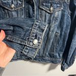 Good American Shearling Collar Denim Trucker Jacket Photo 5