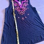 Soma Womens Tunic Top Black Sleeveless Notch Neck Stretch Crochet Blouse M Size M Photo 4