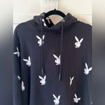 Playboy  x Missguided Tall NWT Women’s Black All Over Logo Hoodie Dress‎ Size 10 Photo 4