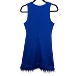 Taylor Sleeveless Mini Dress Feather Hem Zip Back Photo 5