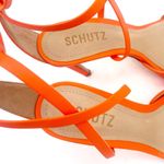 Schutz NEW Bryce Leather Stiletto Sandals Acid Orange Lace-Up Sandals Size 5 Photo 13