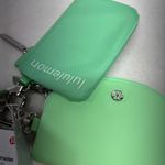Lululemon Dual Pouch Wristlet Mint Green Zippered Pockets Strap Photo 5