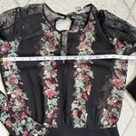 BCBGeneration Lace Long Sleeve Partian Open Back Floral Pattern Romper Sz 2 Photo 5