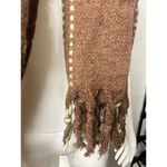 Maurice's  Scarf Womens Sweater Knit Fringe Rust Cream Soft One Sz 25”x 74” Photo 2