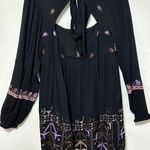 Free People Rhiannon Embroidered Mini tunic long sleeve back cutout shirt dress Photo 2
