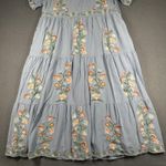 Orange Creek  Dress Womens Small Blue Embroidered Floral Boho Tiered Midi Photo 5