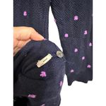 J Crew Italian Cashmere Navy Purple Dots Pullover Sweater Size‎ XXS Blue Photo 2