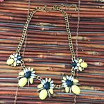 J.Crew Yellow Blue & Rhinestone Necklace Photo 4