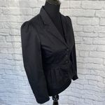 H&M women sz 6 button front cotton blend fully lined Longsleeve pleated blazer Photo 3