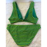 Aerie green blue navy and neon bikini scoop top and bottoms medium Photo 3