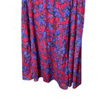 Vintage Red Floral Paisley Print Maxi Skirt Elastic Waist Women's Size 18 Photo 2