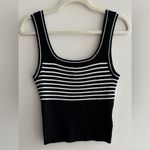 H&M Divided by  Striped Ribbed Tank Top, Black/White, Size Large Photo 2
