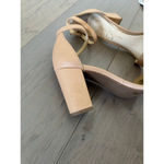 Jessica Simpson  Beige Gold Block Heel Sandals Size 7.5 Photo 4