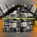 Hydraulic  plaid jacket, black gray white purple, size Small Photo 9
