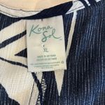 Kona Sol Kona Sol Floral Swim Cover Up Tunic Top Navy White V Neck Casual Womens-XL Photo 3