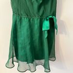 Victoria's Secret  Gold Label Emerald Green Slip Chemis  Built in Shorts Sheer L Photo 9