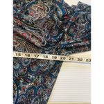 Talbots  Teal Paisley Stretch Shirred Blouson‎ Midi Dress Size L Large Classic Photo 8