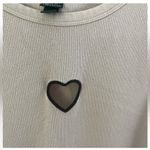 Wild Fable  Women's Cream Tank Top with heart city out on chest. Size S. Cute! Photo 2