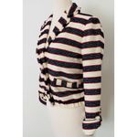 J Crew Collection Legion Stripe Cotton Blend Cropped Blazer Roll Sleever Sz 2 Blue Photo 9