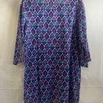 J.Crew Floral Multicolor Dress Womens Size Small Tassel Neck 3/4 Sleeve Beachy Photo 3