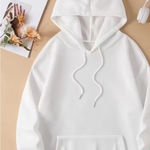 White Graphic Hoodie "Salty" Print Oversized Casual Streetwear Size L Photo 0