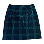 Talbots  2Petite 28” velvet A-line blue green plaid mini skirt Black Watch tartan Photo 4