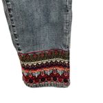 Jones Studio Capri Jeans 10 Blue Embroidered Cottagecore Boho Bohemian Hippie Medium Wash Photo 4