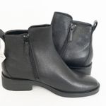 Cole Haan . Black Padded River Almond Toe Block Heel Zip-Up Leather Booties. Photo 9