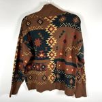 BKE Western Pullover Sweate 3/4 Zip Women’s Size Large Boho Aztec Brown Soft Photo 9