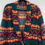 Vintage 90s Latte Women's Fleece Aztec Boho Long Sleeve Jacket Multi Photo 2