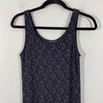 Vintage 80's Black & Silver Metallic Open Knit Midi Dress with Matching Top Size 4 Photo 3