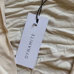 Dynamite  haut long sleeve micro wrap top in birch Photo 3