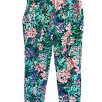 ZARA  Multicolor Floral Pixie Cut Pants with Bold Colors and Elastic Waist Photo 2
