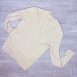 Vintage Ralph Lauren Jean co long sleeve woven knit sweater cream cotton med Photo 2