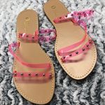 Olivia Jaymes New Without Box  Neon Pink Jelly Sandals Slide-On Flip Flops Photo 0