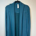 Athleta Canopy Wrap Cardigan Nirvana Ocean Teal Thumbholes Pockets Oversized XS Photo 1