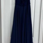 Lulus Lulu’s womens halter neck criss cross back lace top maxi dress blue medium Photo 5