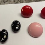 Lot of 5 Vintage /Modern Costume Earrings Clip On Screw On Pink Red Black Etc Photo 11