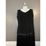 Vintage Flapper Dress Womens Large 20s Gatsby Sleeveless Fringe Beaded Accent Black Photo 8