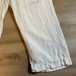 Democracy Women's Linen Blend Capri Pants Drawstring Waist Size 14 Off White Photo 9