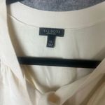 Talbots ‎ Woman Size XL Beige Knit short sleeve V Necktie elegant Shirt Photo 3