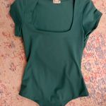 Free People  Square Eyes Bodysuit Dark Green - S Photo 2